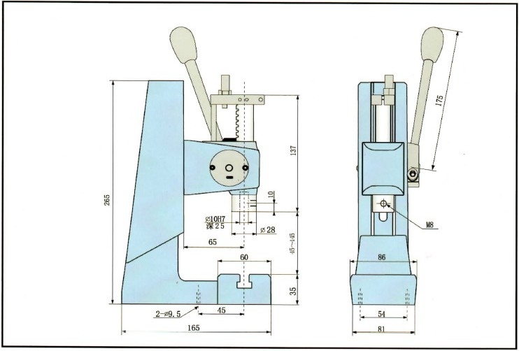 手動(dòng)壓力機(jī)構(gòu)造